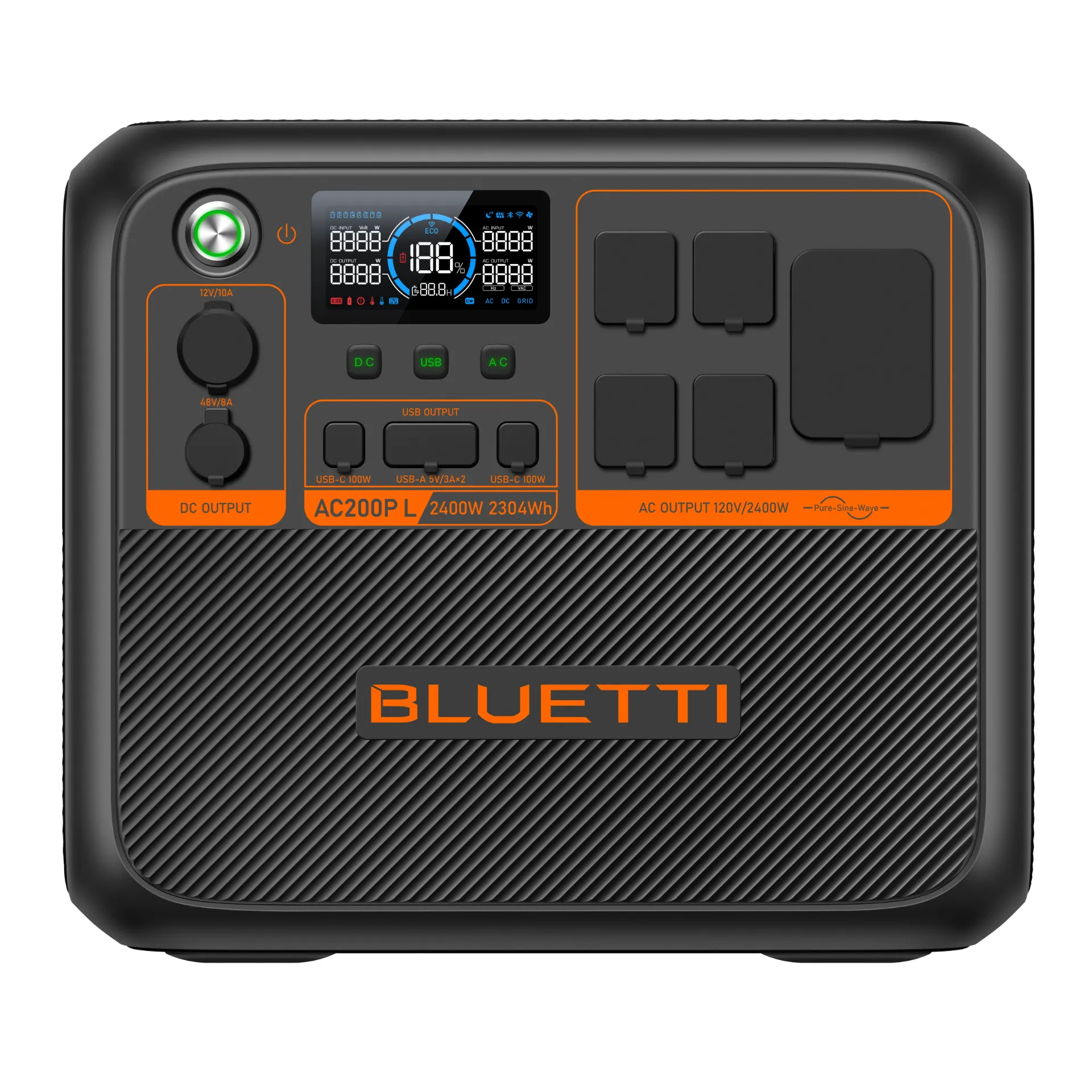 [P-AC200PL-US-GY-BL-010] BLUETTI AC200PL Estación de energía portátil | 2,400W 2,304Wh