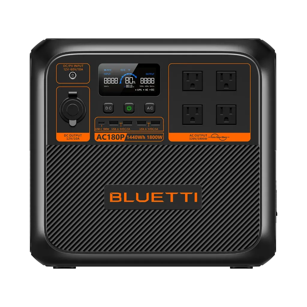 [P-AC180P-US-GY-BL-010] BLUETTI AC180P Estación de energía portátil | 1,800 W 1,440 Wh